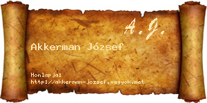 Akkerman József névjegykártya