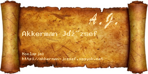 Akkerman József névjegykártya